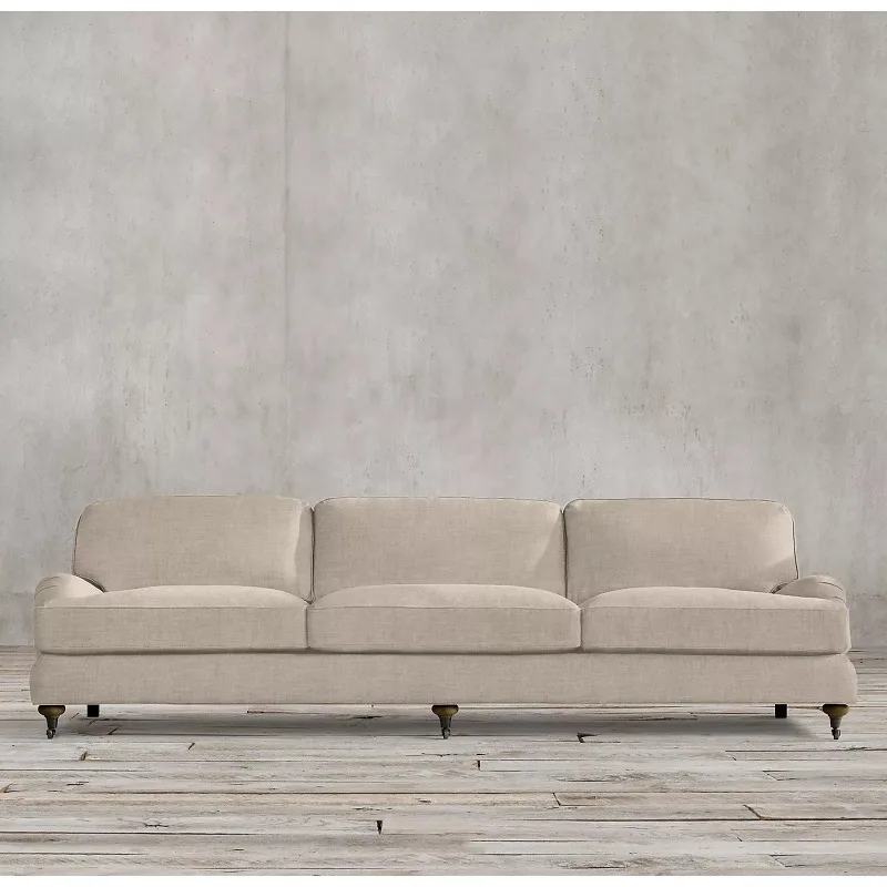 French country retro home fabric sofa American living room three-person sofa