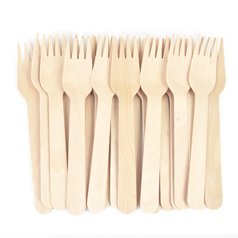 50Pcs Disposable Wooden Spoon Fork Knife Cutlery Set Rustic Wedding Birthday Party Tableware Decor Supplies Dessert Cake Scoop view 3