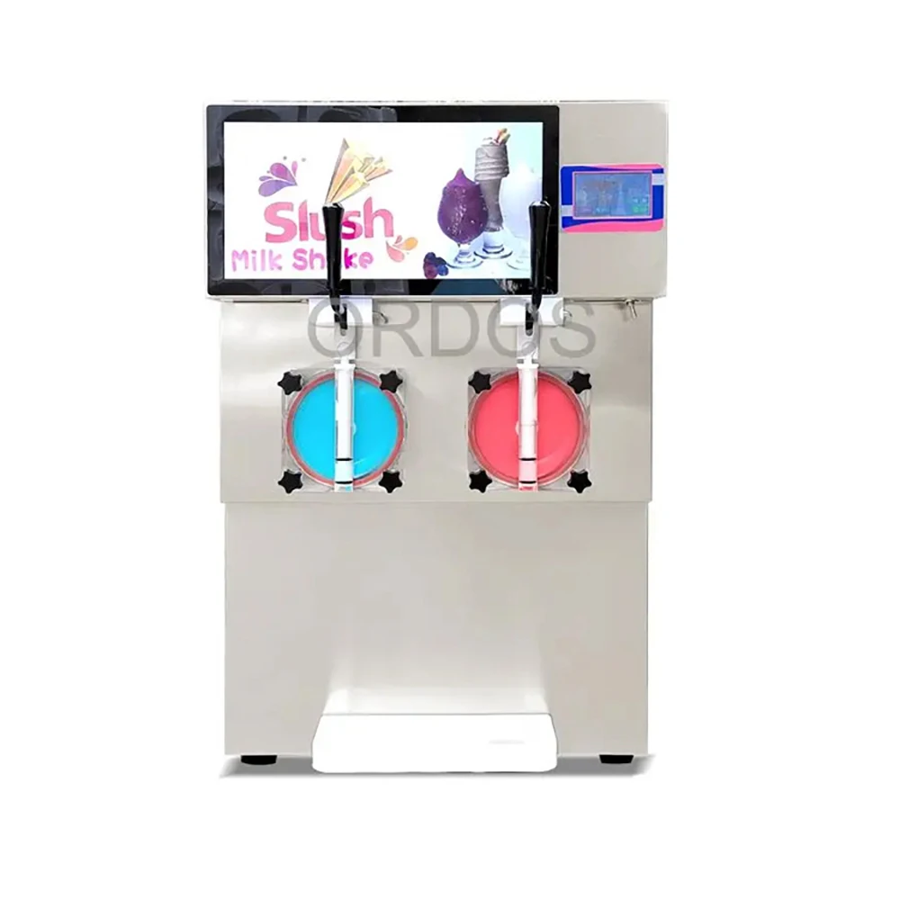 New Arrival Big Capacity Commercial Frozen Drink Slush Machine with LED Light Box