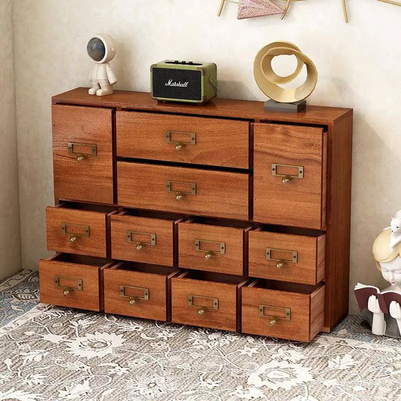 Retro Wooden Multi-layer Rectangular Tea Leaf Storage Box Desktop Small Ornament Organizer Box Jewelry Box for Home Storage