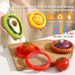 2024 Food Fruit Vegetable Onion Lemon Saver Box Avocado Keeper Fresher Jars Tomato Storage Container Sealed Box Kitchen Gadget