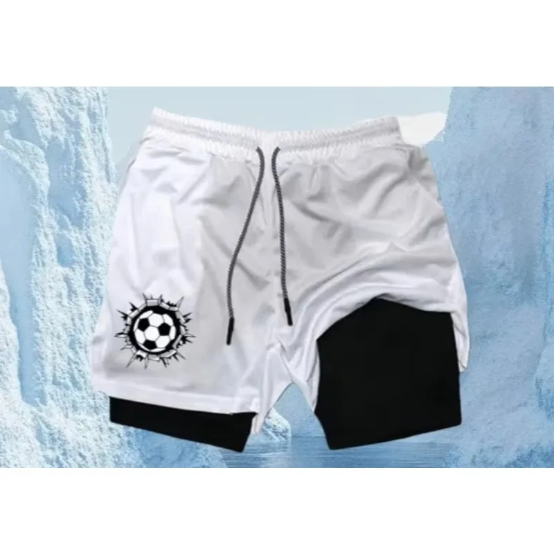 Casual Fashion Men's Fashionable Sports Shorts Quick Drying 2-in-1 Multifunctional Fitness Pants Suitable for Outdoor Gym Summer