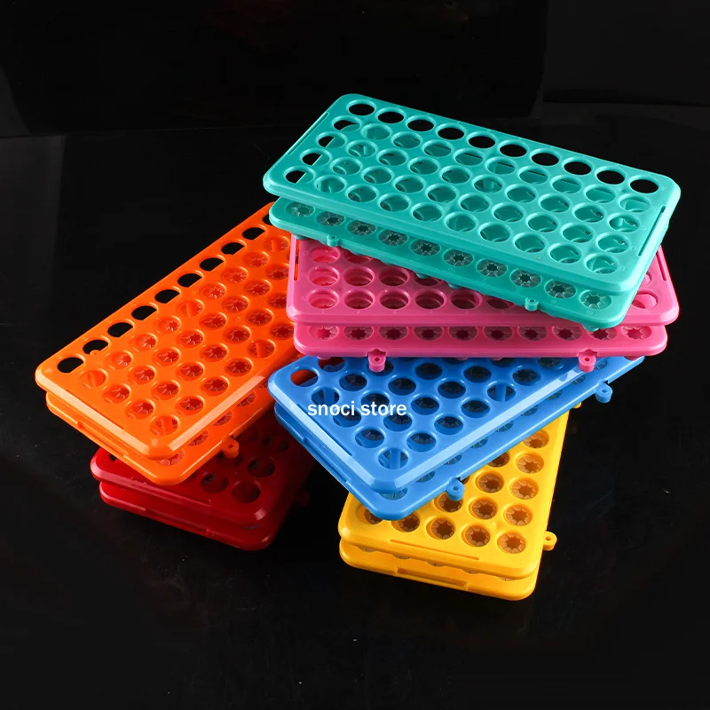 Plastic Test Tube Rack Holder Use for 5mL / 10mL / 15mL Laboratory Test Tubes Box Centrifuge Tube Rack 50holes 1 Piece