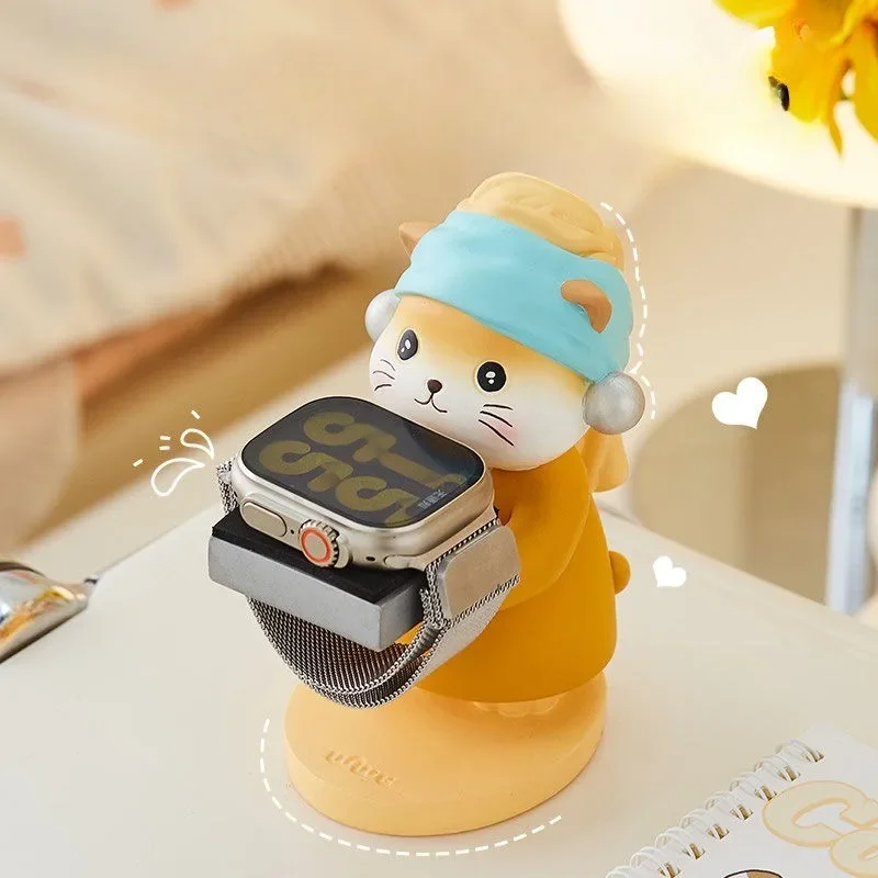 Charming Cartoon  Smart Watch Stand - Desk Organizer for Watch Chargers - Creative and Cute Holder