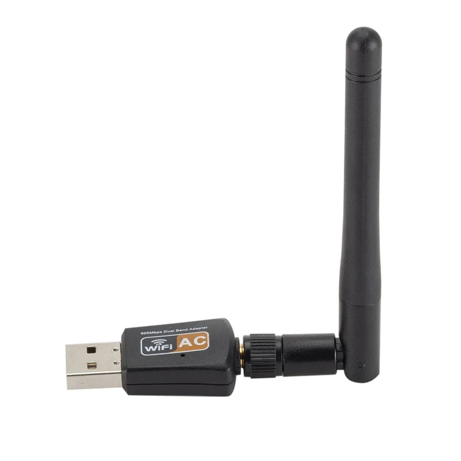 Adaptador wi-fi usb de banda dupla 600mbps 2.4ghz 5ghz wifi com antena pc mini computador receptor de placa de rede 802.11b/n/g/ac