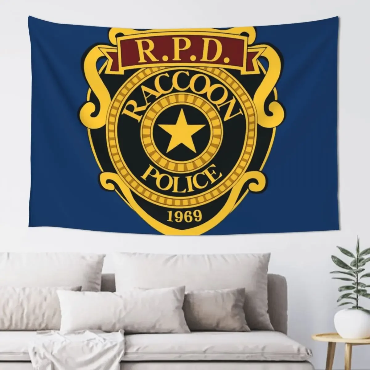 Resident Evil RPD Remake Logo Tapestry Aesthetic Room Decor Decor For Room Home Decorations Tapestry