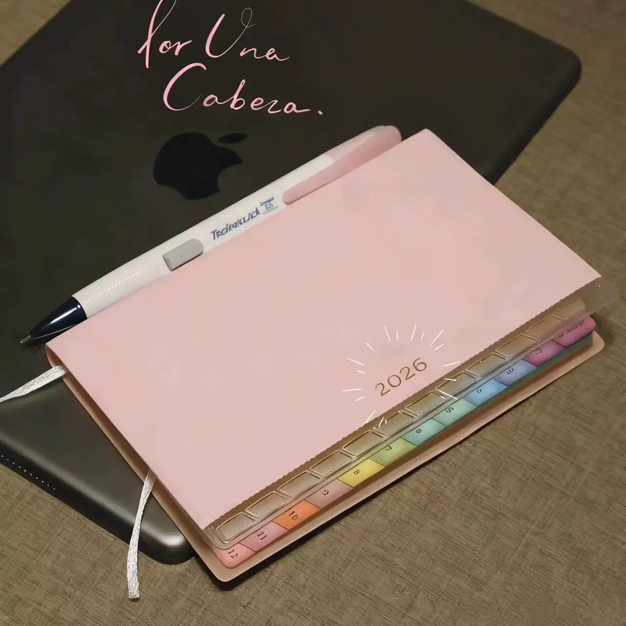 2026 مذكرة مخططة محمولة دفتر جدول جلدي مؤشر ملون دفتر مذكرات ملاحظات الخطة الأسبوعية الشهرية للطلاب #1