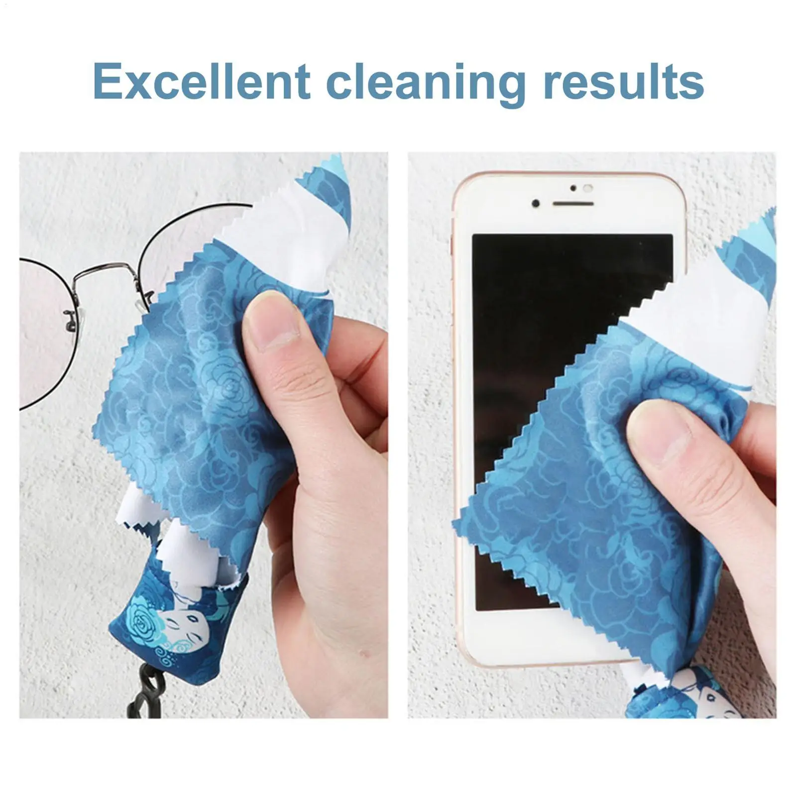 Microfiber Glasses Cleaning Cloth Washable Lens Wipes for Camera Phone Laptop Screen TV Monitor Mirror Touchscreen Keychain
