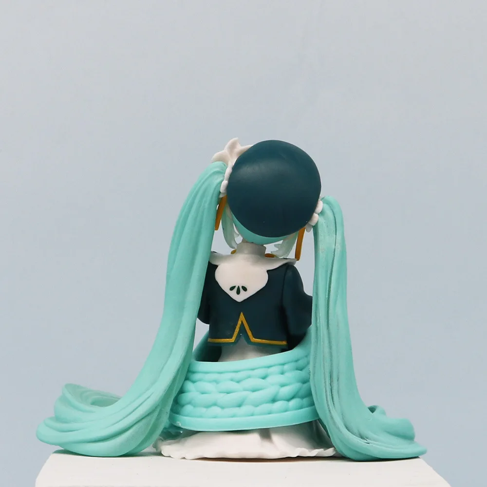 Anime Lily Fairy Hatsune Miku Sitting posture Q Version Action Figure PVC Model Statue Desk Decor doll Toy Collect Gifts boxed