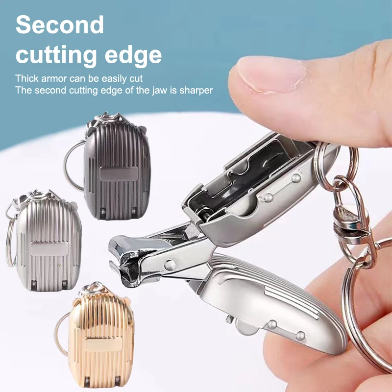 

A New Silver Black Gold Mini All Steel Foldable Nail Clipper Travel Portable Nail Clipper With Keychain Manicure Tool