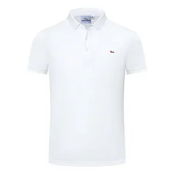 Men's Summer Polo Shirt, Silk Beaded Cotton, Slim Fit, Casual Harmont Short Sleeve, Monochromatic Blaine Shirts, New