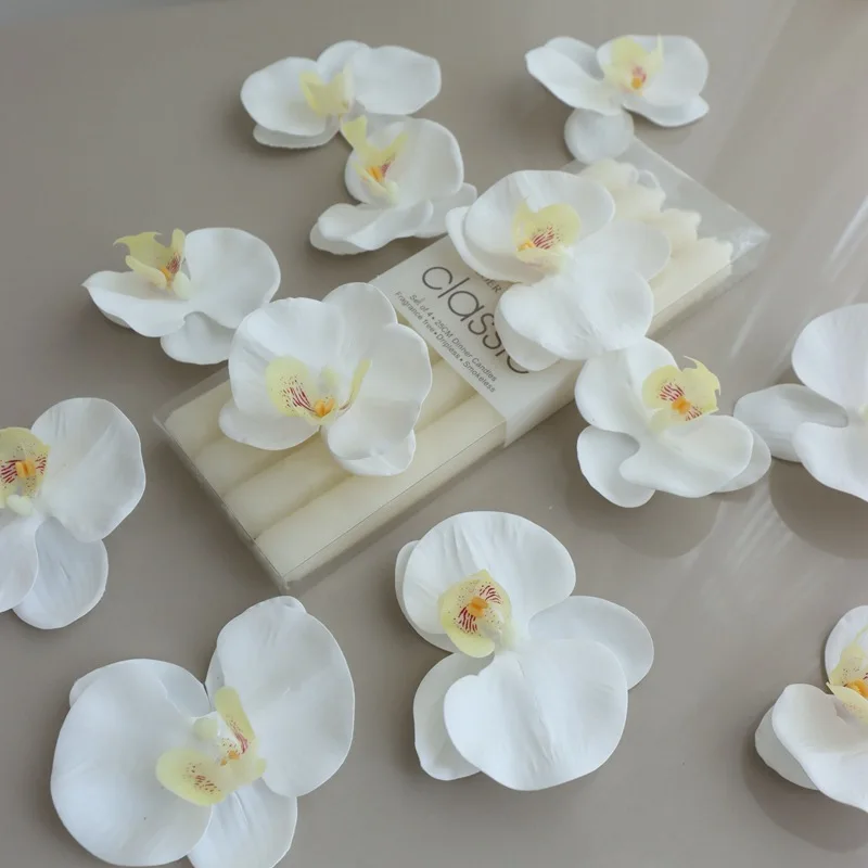 10 Stück Phalaenopsis Künstliche Blumenköpfe Real Touch Orchideenblütenköpfe Dekoration Exquisite Hochzeitsgeschenkbox Dekor – Detail 3
