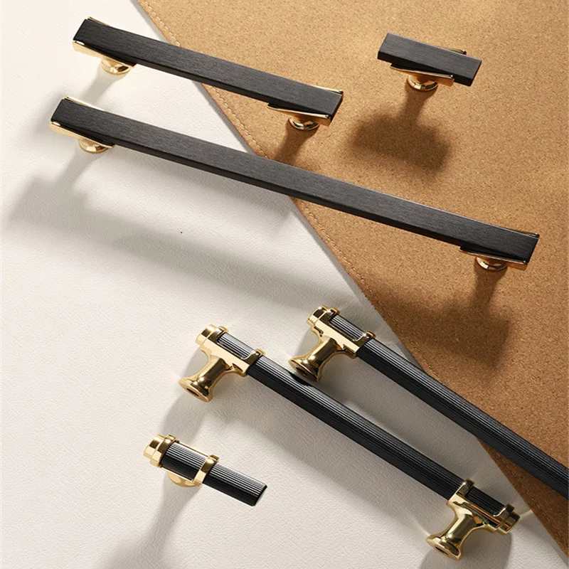 New Creative Handle Light Luxury Modern Quality Wardrobe Cabinet Door Long Handle Simple Drawer Cabinet Double Color Door Handle