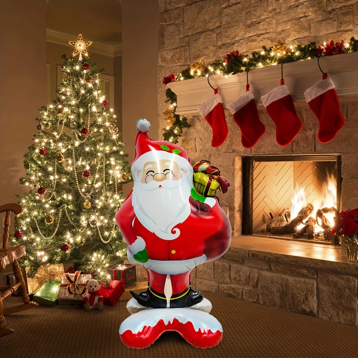 1pc Neue Extra Große Stehende Santa Claus Folie Ballon Weihnachten Urlaub Party Dekoration Neue Jahr Geburtstag Liefert Ostern Geschenk – Detail 7