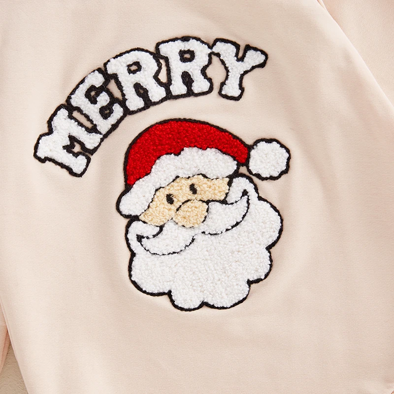 Baby Girl Boys Christmas Outfit Long Sleeve Round Neck Gingerbread Man Sweatshirt Romper Bodysuit Infant Newborn