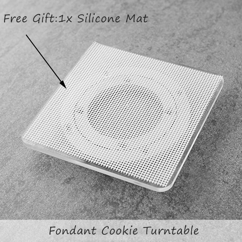 Mini Acrylic Rotating Cookie Turntable DIY Revolving Fondant Icing Biscuit Making Stand Platform Cake Cookie Biscuits Decorating