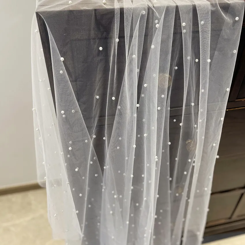 Super Fairy Soft Pearl Mesh Fabric Scene Layout Small Transparent Voile Fabric