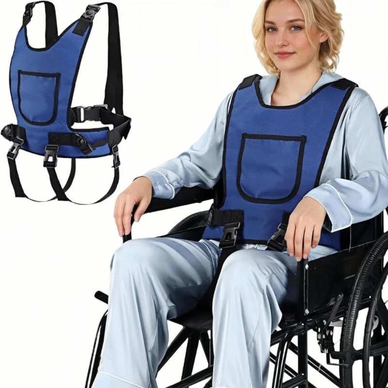 

Ergonomic Breathable Wheelchair Patient Security Harness Vest Removable Shoulder Straps Enhancing Grip For Caregivers F19E