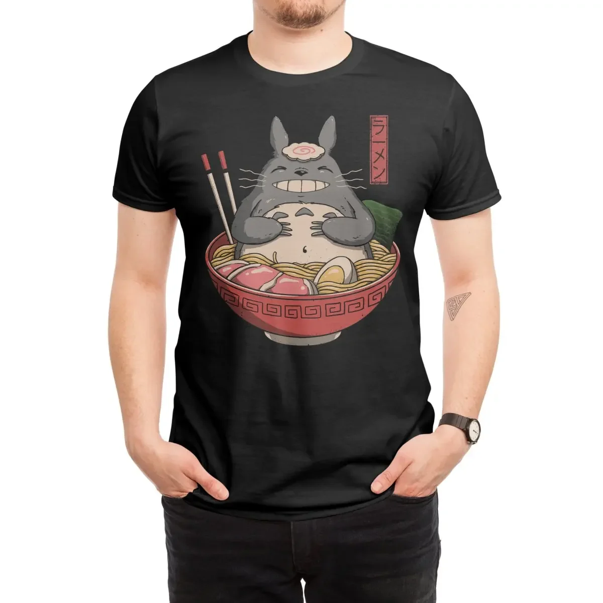 

Harajuku, Japan Neighbor's Ramen Cartoon Ukiyoe T-Shirt 100% Cotton O-Neck Summer Short Sleeve Casual Mens T-shirt Size S-3XL