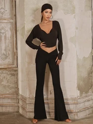 ZYM New Ballroom Latin Dancing Flare Pants Rumba Trousers Show Long Legs Practice Wear Sports Yoga Muse Pants #2328