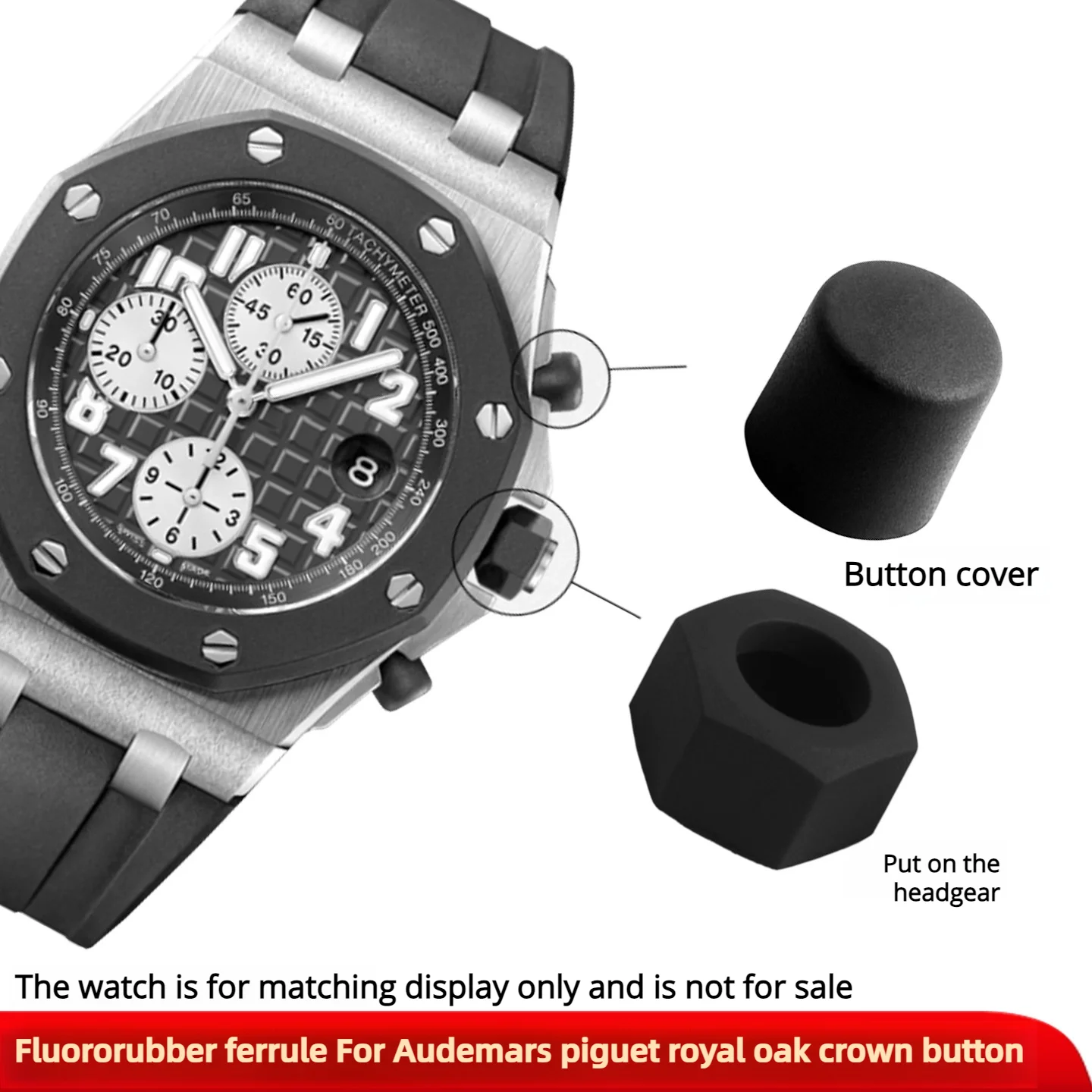 Fluorine FKM Rubber Ring Loop Watch band Crown Cap For AP watch Strap For Audemars Piguet Loop 25940/26170/26470 42mm Head Cover