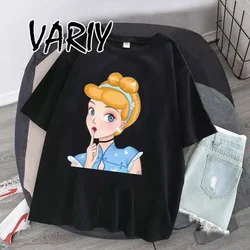 Vintage Cinderella T-shirt Girl Harajuku Tshirt for Women Anime Graphic T shirt Korean Style Clothes Oversized Unisex Streetwear