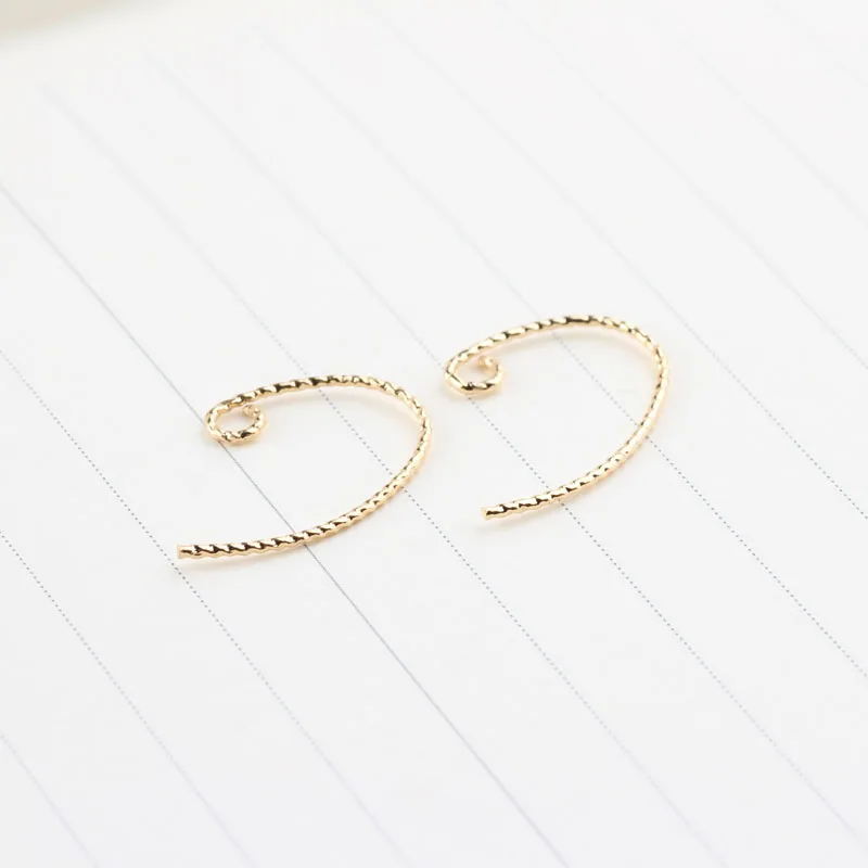 6pcs Diy Accessories Copper Plated 18k U-shaped Cut Flower Ear Hooks Making Materials Earrings Ear Hook Jewelry Pendant Handmade