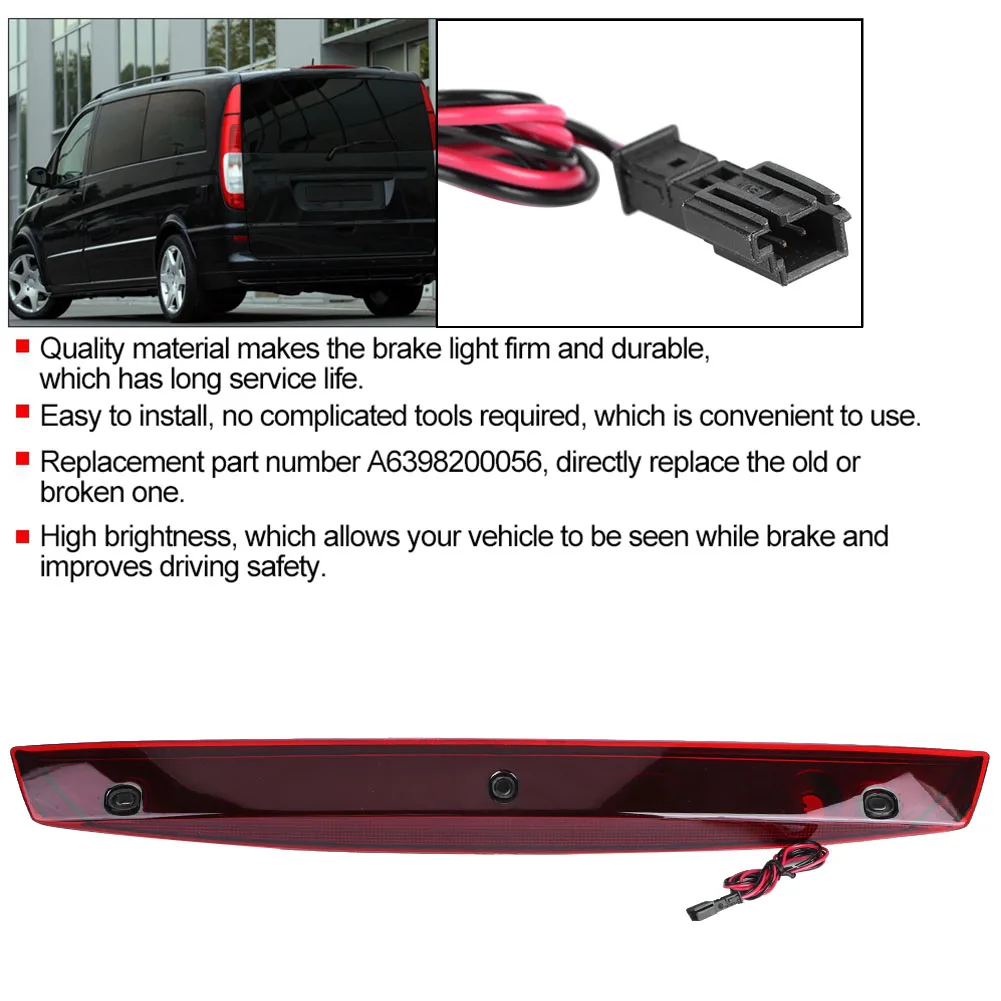 

1 шт., автомобильный высокий стоп-сигнал, высокое крепление, стоп-сигнал, подходит для W639 Viano, стоп-сигнал с высоким креплением, стоп-сигнал