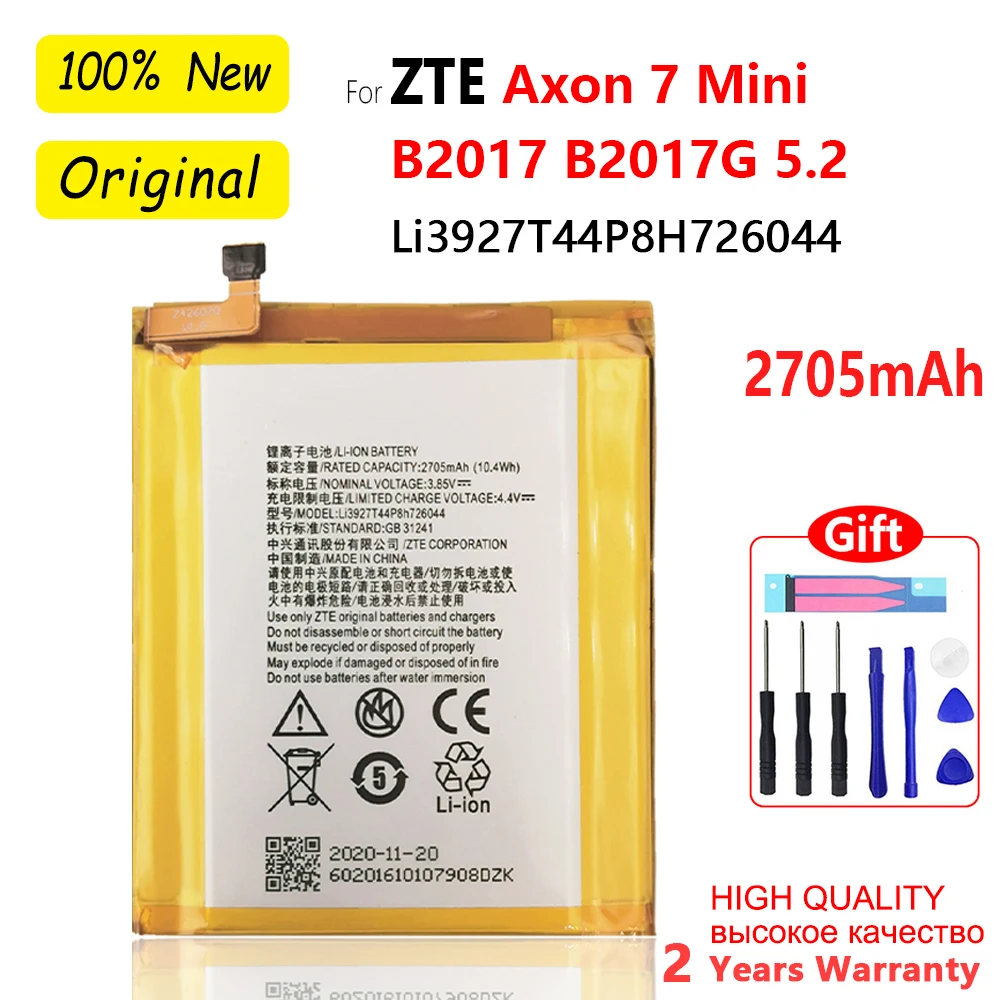 

New Original Battery Original New Battery 2705mAh Li3927T44P8h726044 for ZTE Axon 7 Mini B2017 B2017G 5.2 inch+ Free Tools