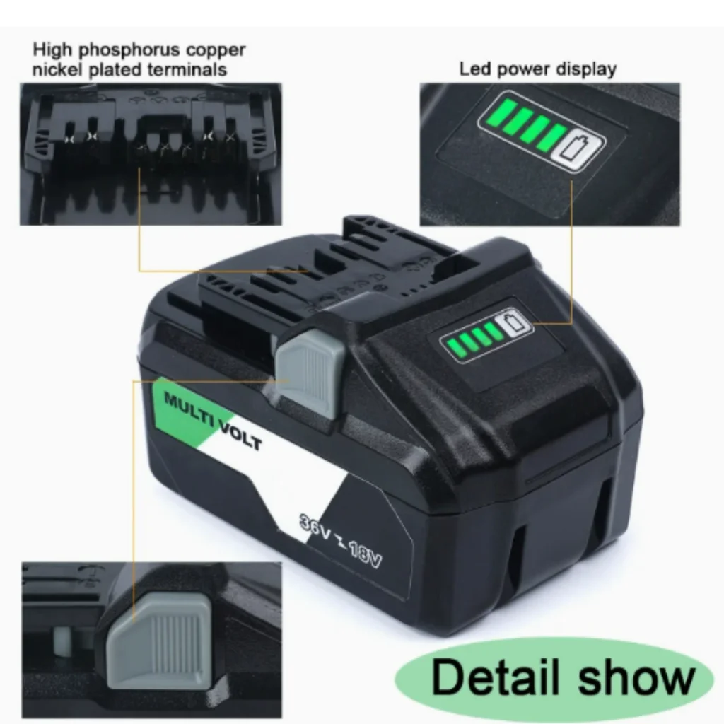 6000mAh 36V/18V High-Capacity Replacement Li-ion Battery for Hitachi BSL36A18/BSL36B18 Power Cordless Drills/Saw Tools