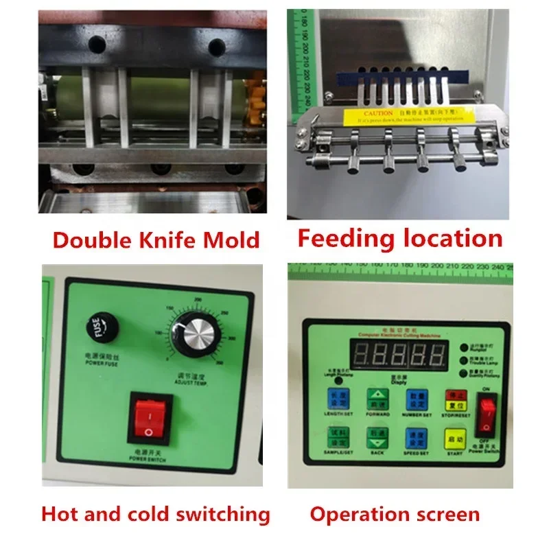 988 Double Knife Mold Hot and cold automatic tape cutting machine for Magic buckle webbing cutting