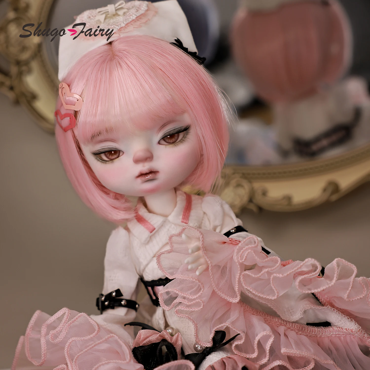 ShugaFairy Gogo Donna 1/6 Bjd Dolls Big Head Dimple Yandere Pink Blue Sweet Girl Cute Fullset Joint Bjd Clothes Bjd Fairy