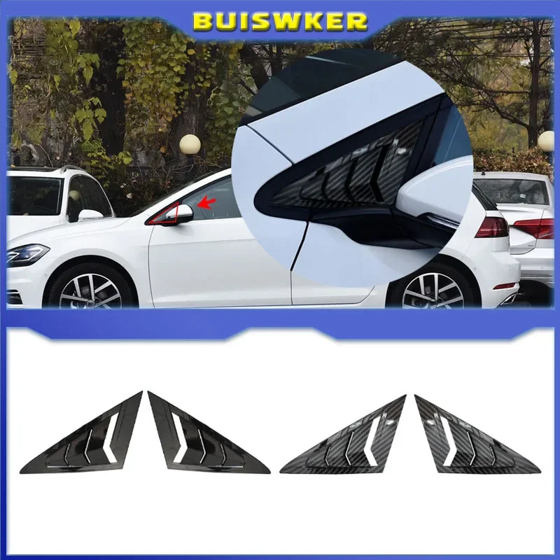 Front Triangle Window Louver For VW Golf 7 MK7 MK7.5 2013-2019 Side Shutter Shades Cover Trim Sticker Vent Carbon Car Accessory