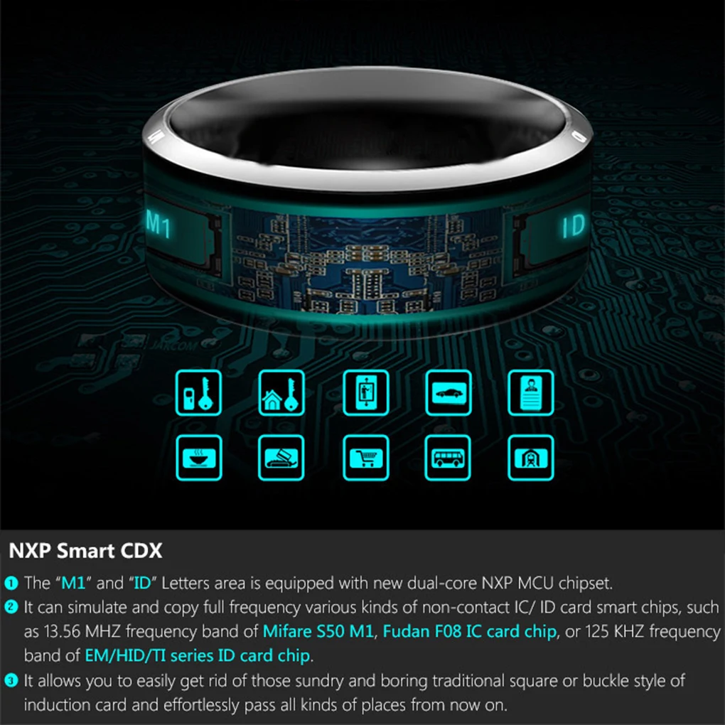 NFC Chip Wearable Smart Ring IP67 Waterproof Dustproof Intelligent NXP MCU Chipset Women Men Ring