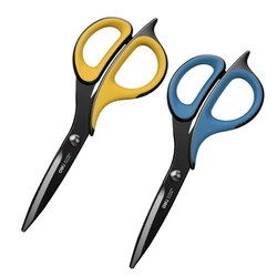 Deli Stainless Steel Scissors Home Office  Anti Stick Scissors Stationery Handmade Craft Paper Box Fabric Cutting Tools
