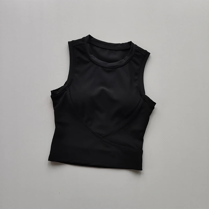 Yoga-Anzug Trägerweste Brustpolster Brustbedeckender Sport-BH Damen-Laufbekleidung Enganliegendes und Figurformendes Fitness-Top – Detail 9