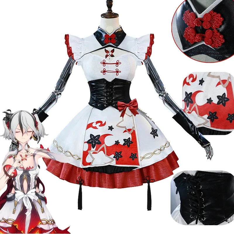 Camellya Gioco Cosplay Wuthering Waves WuWa Camellya Costume Cosplay Cameriera Vestito Anime Festa di Carnevale Comic Con Animazione Prop