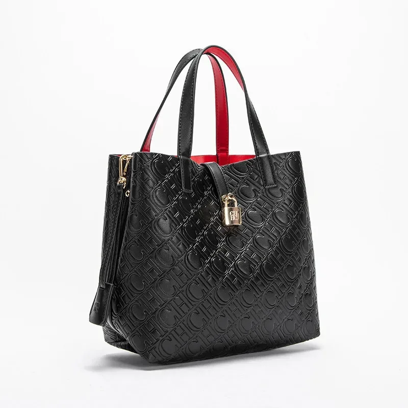 

CH Fashion Brand Women's Handbag Large Capacity Casual Diagonal letter Silver Fox Is PU Leather Shoulder Bag