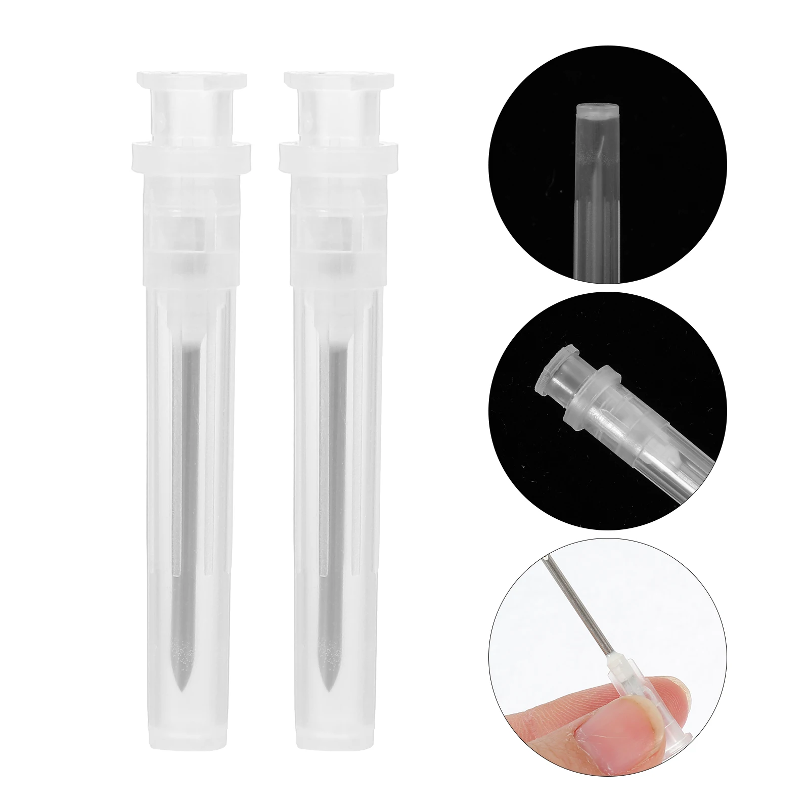 

100 Pcs Science Laboratory Accessories Dispensing Needles Connector Metal Sample Liquid Dispenser White