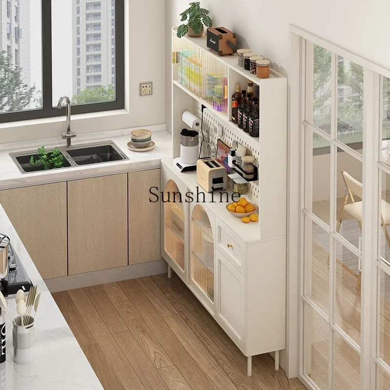 

Edge integrated wall kitchen storage solid wood high cabinet simple small apartment