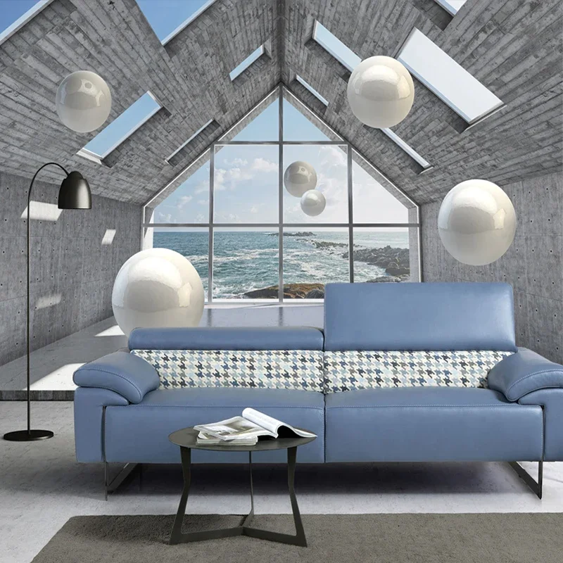 Custom Photo Wallpaper 3D Abstract Space Stereoscopic Circle Ball Background Mural Wall Painting Living Room Sofa TV Backdrop