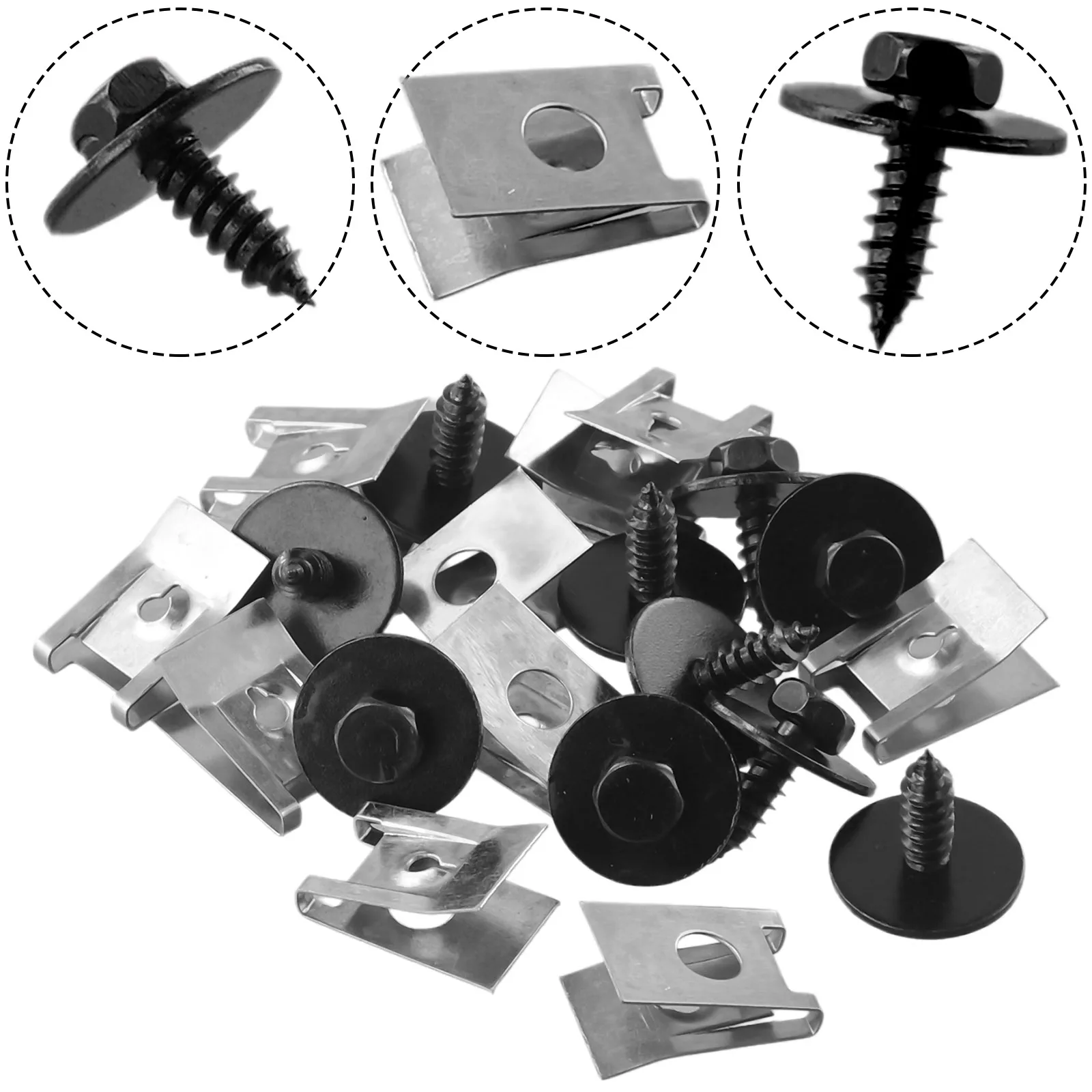 10 Sets Hex Head Self-Tapping Bolt Screw Clips For BMW Undertray Splashs Guard Fastener Kit Auto Parts