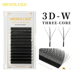 MENGLUKE 3D W Shaped Bloom Automatic Flowering Premade Fans extension ciglia Natural Soft Light ciglia singole