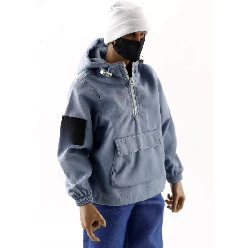 

In Stock 1/6 Scale Fashion Jacket Coat Tops Hooded Half Zipper with Pocket Clothes Model for 12" Male Action Figure Body Doll