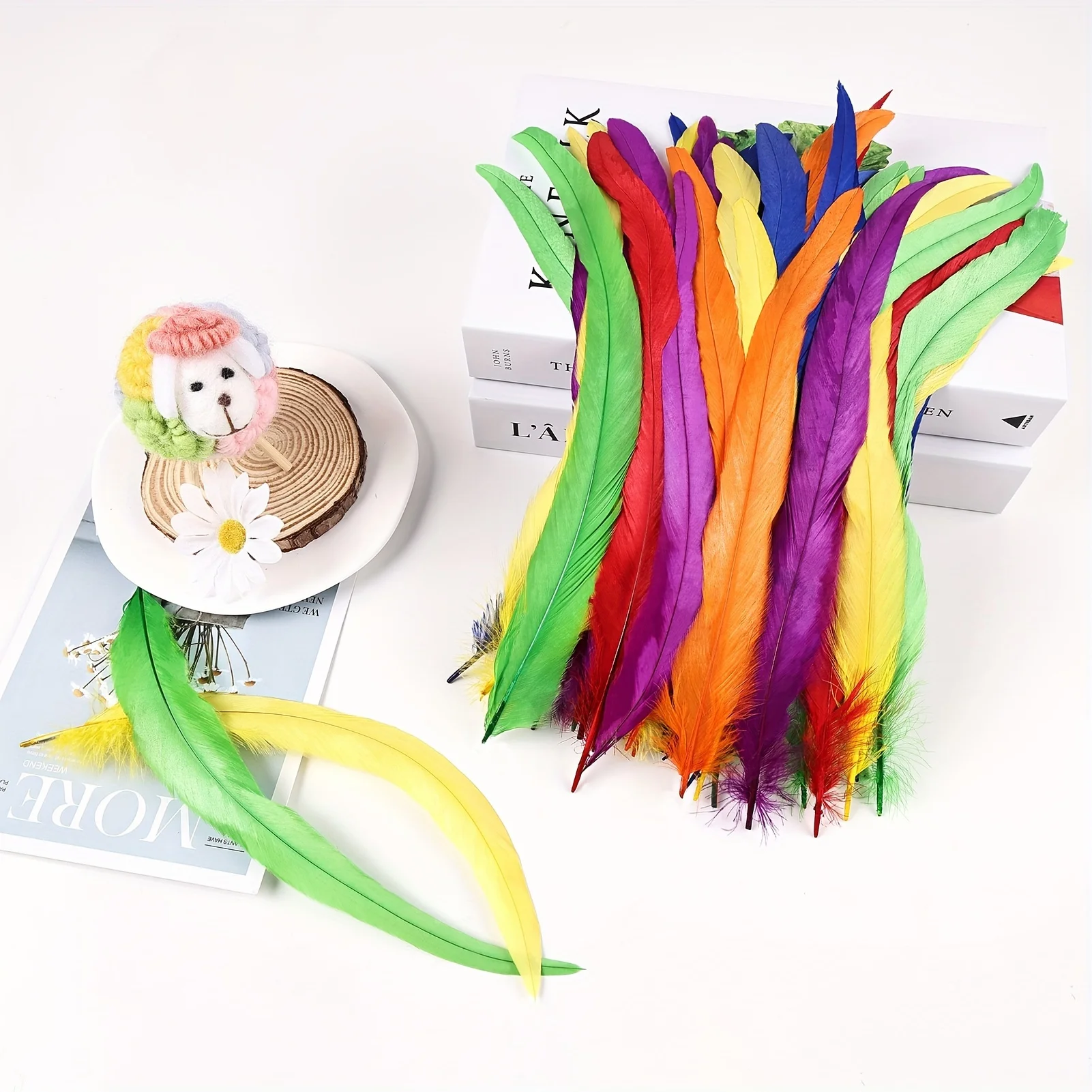 

20/50pcs 25-30cm Rooster Tail Feathers for Crafts Carnival Accessories Natural Long Feather Plumes Chicken Headdress Decoration