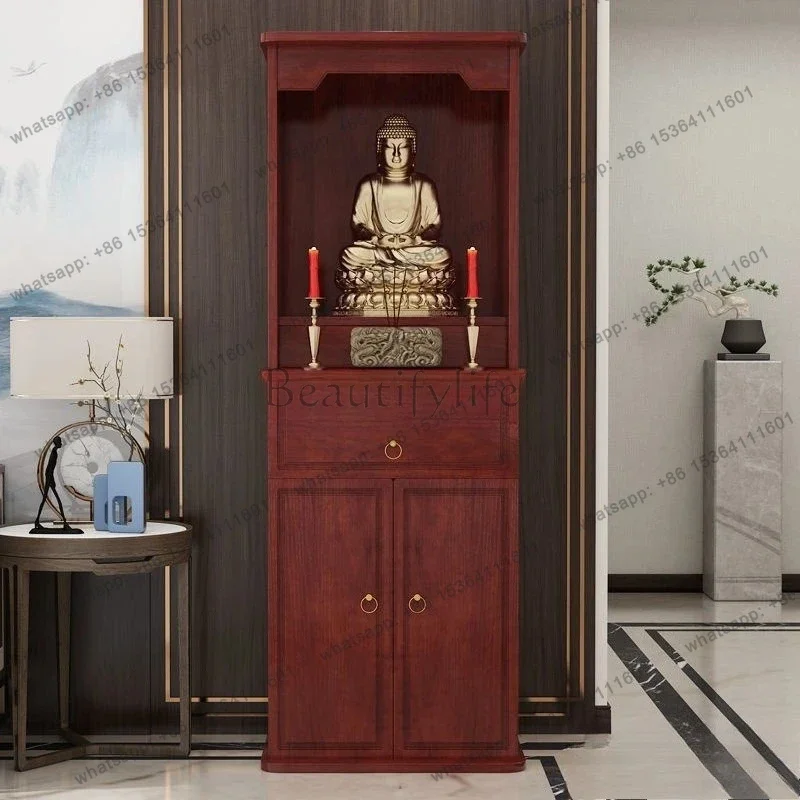 D14Buddhist niche cabinet e****mical Chinese Guanyin table shrine Buddha statue God of Wealth offering Taiwan Buddha table