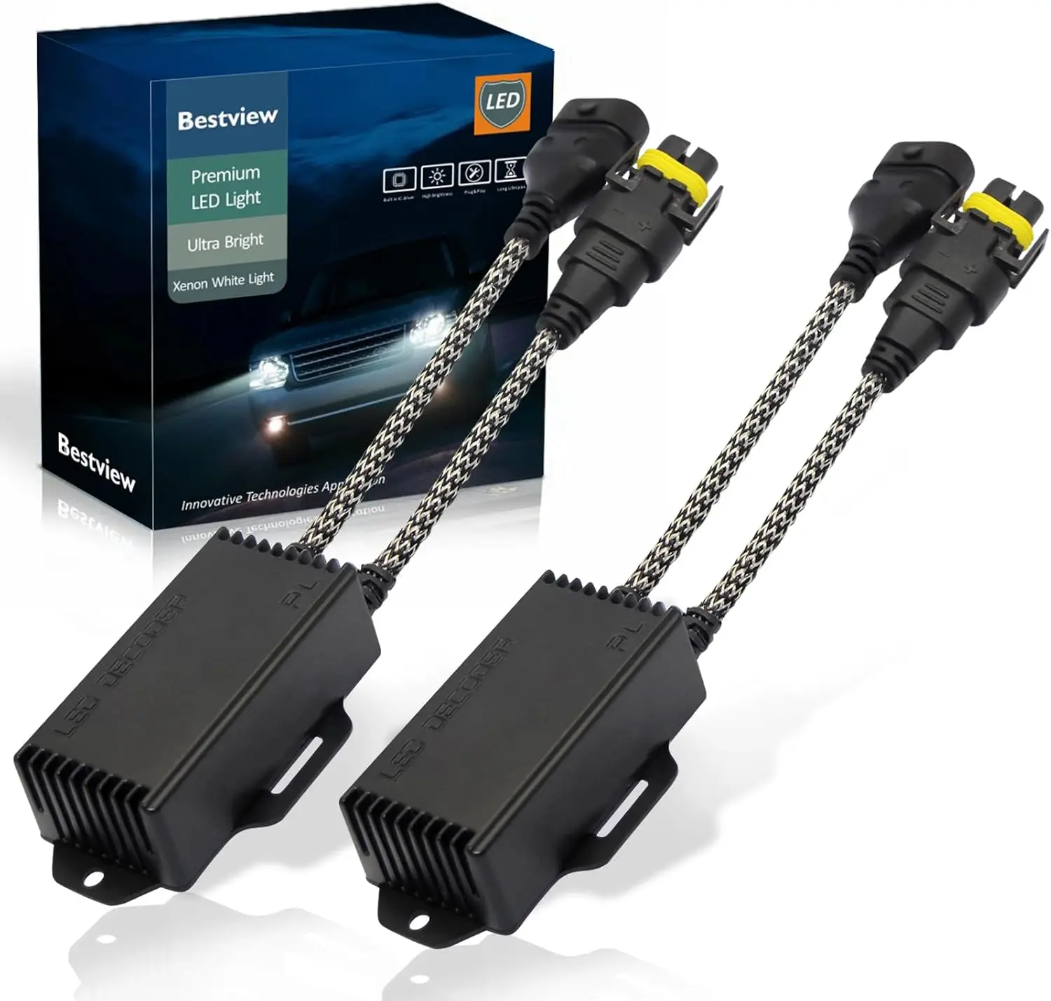 

H8 H9 H11 Canbus Decoder Kits Compatibility Anti Flickering Resistor Warning Canceler Pack of 2