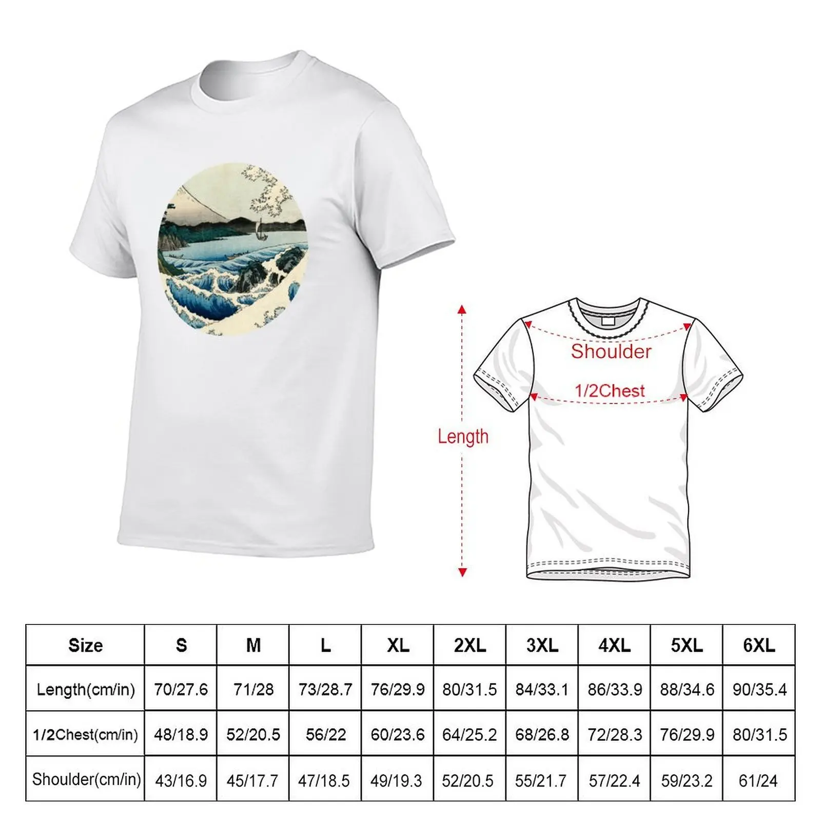 Hiroshige - The Sea off Satta T-Shirt anime t shirts oversize mens graphic t shirts cotton t shirts man 100% T-shirt