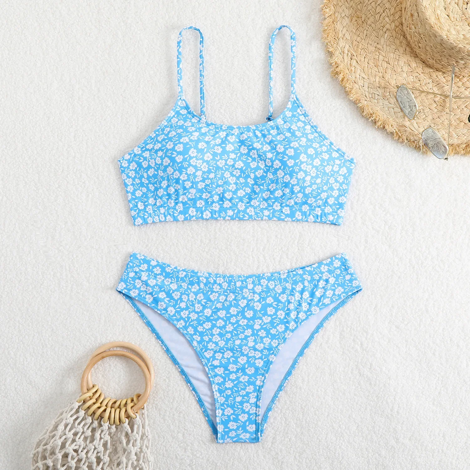 

Sexy Bikini 2025 Women Swimsuit Female Swimwear High Waist Bikinis Set Brazilian High Neck Swimming for Beach Wear Bathing Suit