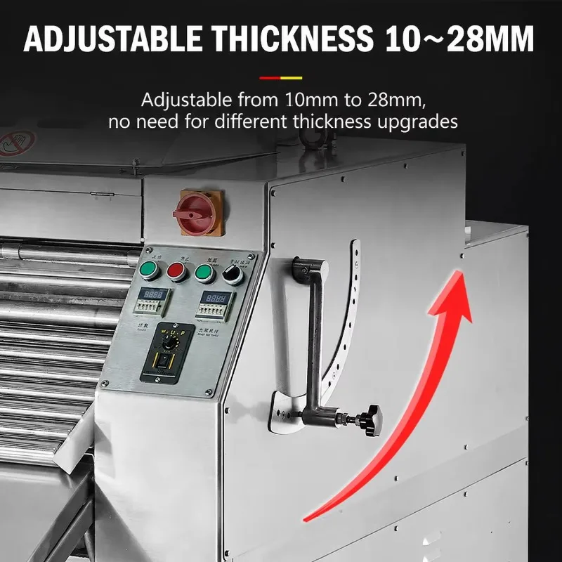 Continuous Automatic Dough Sheeting Machine Adjustable Thickness Conveyor Belt for Bread Pizza Biscuit Cracker